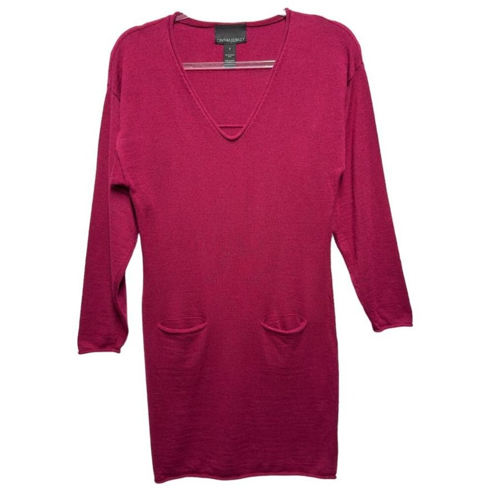 Pure Merino Wool Knit Sweater Mini Dress